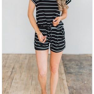 Lace-Up Black one-piece Romper